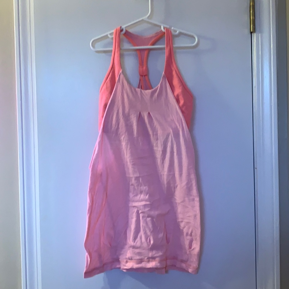 Lululemon Peach/Light Pink Flowy Tank Top and Sports Bra Combined Size 2